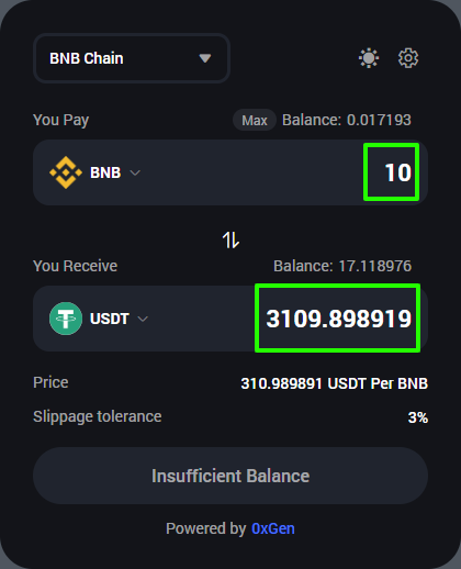 Entering amount